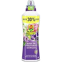 COMPO Balkon- und Kübelpflanzendünger für alle Balkon- und Kübelpflanzen, Spezial-Flüssigdünger mit extra Eisen, 1,3…