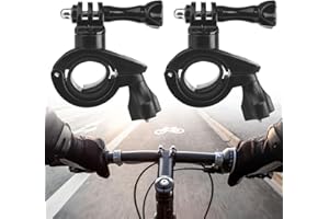 Bubuyun 2PCS Supporto per Manubrio della Bicicletta Supporto per Fotocamera Supporto Gopro Compatibile con GoPro Hero 9/8/7/(2018)/6/5/4 nero, Hero 3+, azione DJI Osmo, Action Cam AKASO/Campark/YI