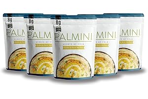 NEW!! Palmini Low Carb Butter & Herb Mashed |8g of Net Carbs | 70 Calories Per Serving | Ready-to-Eat | (226g Pouch (Pack of 6))