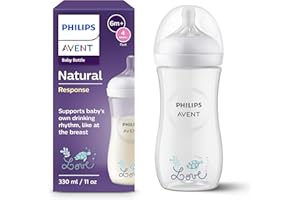 Philips AVENT, Natural Response Babyfläschchen 330 ml mit Durchflussrate 4, Sauger ab 3 Monaten (SCY906/11)