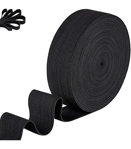 Elastico Nero Per Cucito 15 Metri X 2 Cm - Alta Elasticità, Per Pantaloni, Fai Da Te, Lavabile