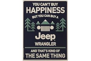 OPEN ROAD BRANDS Jeep Wrangler Metal Sign - You Can't Buy Happiness But You Can Buy a Jeep Wrangler - Funny Jeep Wall Decor