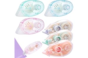 Fingertoys 6 Stück Doppelseitiges Klebeband Roller, 8mm X 6m/8mm X 10m, Transparentes Fotokleber Klebemaus Doppelseitiges Kleberoller Glue Tape für Scrapbook, Kartenherstellung, Schule und Büro