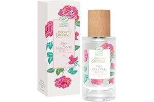 YAMOOCO Eau de Cologne bio 50 ml ● Parfum Rose ● Fabrication Française ● Senteur féminine ● Nature & Senteurs