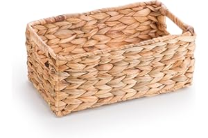 Woodluv Storage Baskets for Shelves, Woven Natural Hamper Gift Basket Bathroom Storage Basket organiser Toys Storage, Small