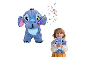 Emafymb Schlummer Stitch Kuscheltier, Stitch Plüschtier mit Atembewegung und Musik, Stitch Plüschtier, Stitch Spielzeug, Geschenke für Jungen und Mädchen