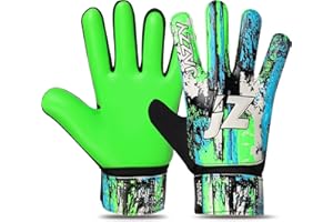 Jazzy Sports Soccer Goalie Gloves for Kids,Youth Goalkeeper Gloves Anti Slip 4mm Latex Palm with Strong Grip Double Wrist Protection