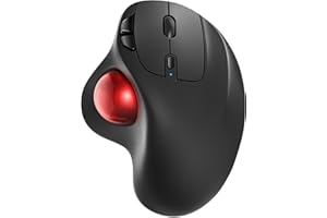 Nulea M501 Wireless Trackball Mouse, Rechargeable Ergonomic Mouse, Easy Thumb Control, Precise & Smooth Tracking, 3 Device Connection (Bluetooth or USB), Compatible for PC, Mac, Windows, Android