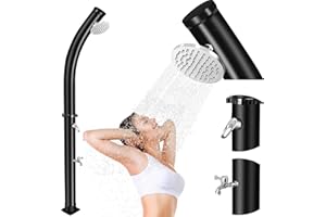 Qdreclod 18 litros Ducha Jardin Exterior, Ducha Solar Exterior Piscina con Regulador de Agua Caliente y Fría, Ducha Solar Piscina con Ducha, Ducha Piscina Ducha de Exterior Solar