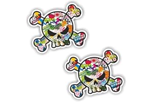 folien-zentrum 2X Totenkopf Skull Auto Aufkleber Decal Stickerbomb Bombing Sticker Shocker Hand JDM Tuning Dub Illest Dapper Fun Oldschool