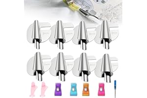 GOTDYBST 8 Stück Nähmaschinen Zubehör Rollsaum Nähfuß mit 4 Stoffklammern, 3-10mm Universal Nähmaschine Rollsaumfuß Set mit 2 Einfädler, Universal Nähzubehör für Rollsaum für Heimgebrauch Gewerblich