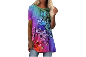 AMhomely Womens Tops Shirt Plus Size SaleFashion Woman Causal Round Neck Printing Blouse Short Sleeve T-Shirt Summer Tops Oversize Loose Tunic UK Size Elegant Twisted Sweatshirt for Ladies