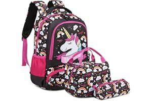 MEISOHUA Zaino Scuola Bambina Unicorno Zaino Zaino Scuola Elementare Bimbo Zaino Elementari Bimba Borsa Unicorno Zaino Bambino Elementari 3 in 1