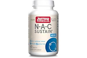 Jarrow Formulas, NAC Sustain, N-Acetyl-Cysteine, 600mg, Depot, 1 Tablet Every 3 Days, High Dose, 60 Vegan Tablets, Gluten-Free, SOYA-Free, GMO-Free
