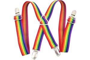 CHENGZI Children Kids Braces with 4 Clips Stainless Adjustable Elasticated Heavy Duty with Strong Metal Clips for Boys & Girls