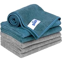 4 Chiffons Microfibre Glart - 40x40cm - Ultra Absorbants Et Sans Peluches - Pour Voiture Et Maison