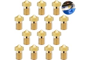 KULANNDER 14 Pcs M6 3D Printer Extruder Nozzle 0.4mm Extruder Brass Nozzle Threaded NozzlePrint Head for 1.75mm ABS/PLA 3D Printer Makerbot Creality CR-10