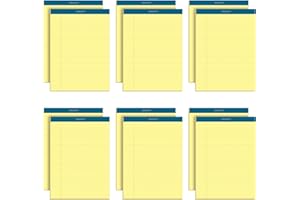 TOPS Docket Writing Pads, 8-1/2" x 11-3/4", Legal Rule, Canary Paper, 50 Sheets, 12 Pack (63400)