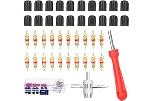 Cozevdnt Reifenventilentferner Ventil Reparatur Werkzeug, 42 Teilig Reifen Ventileinsatz Autoventil Schlüssel, Reifenventil Kappen, Autoventil Reparatur Werkzeug Für Auto Motorrad Fahrrad