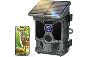 VOOPEAK Wildkamera Solar WLAN - 4K 30fps 46MP Wildkamera mit Handyübertragung App, Wildtierkamera mit Bewegungsmelder Nachtsicht 120° Erfassungs Winkel IP66 Wasserdicht für Wildtier Überwachung