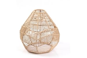 Eayoly luz Colgante, lámpara araña ratán Cuerda Papeimitación luz Techo Colgante, para el hogar Restaurante Café Casa té Luz