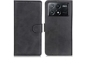 GOKEN Skórzane etui folio do Xiaomi Poco X6 Pro, magnetyczne zamknięcie, pełna ochrona, portfel w stylu książki, pokrowiec z klapką z podpórką i [przegródkami na karty], etui PU/TPU obudowa na telefon