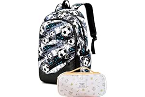 Asge School Backpack Boys Teenagers Girls 2-Piece Backpack Large Backpack Children's School Bag for 8-15 Years School Bags for Boys Waterproof School Bag with Kawaii Pencil Case, Graua, standard size,