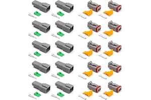 Elecbee 10 Pairs DT Connector 2 Poles, for Deutsch Connector Set, Waterproof Electrical Connectors, Automotive Cable Connectors, Plug Connector for Motorcycles, Scooters, Cars, Trucks Boats