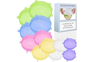 DIDARENBA Coperchi in silicone estensibile 12 pezzi dimensioni diverse lavabili in lavastoviglie coperchio tappi silicone multicolore