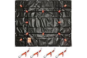 EVERTREE New- Waterproof Truck Bed & Trailer Cover, Heavy Duty Cargo Net Tonneau Cover with Metal D-Rings, Straps- Small- 5' x 6' - USA Based