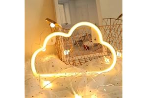 TAEKU Neon Light Decor Bolt LED Neon Sign For Bedroom Usb Charging Hanging Decorative For Christmas Birthday Party Kids Room Wedding Bedroom Bar Gaming Living Room (Cloud Yellow)