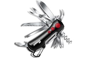 ZIMAIC Taschenmesser，Multitool Messer Schweizer Taschenmesser Vatertag Geschenk - Multifunktionswerkzeug mit 15 Funktionen Taschenwerkzeug für Campen und Notfälle