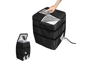 Hadisi Hot Tub Spa Heater Pump Winter Cover,with Insulation Aluminum Foil and Plush Lining,Waterproof Dustproof Hot Tub Spa Heater Pump Cover(Black,Square)