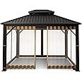THE STYLE SUTRA® Outside Canopy Large Louvered Pergola Rectangular 10 Outdoor Gazebo Netting Khaki 10x12FT|1 Piece Rectangle Camping Net