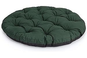 Gardenista Outdoor Round Papasan Chair Cushion | Water Resistant Hanging Patio Indoor Garden Swing Seat Pads | Comfy & Durable Tufted Rattan Furniture Cushions | Hammock Egg Chair Pad (Forest Green)