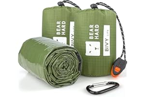 ‎BEARHARD Bearhard Notfall Schlafsack Biwaksack Ultraleichter wasserdichter Thermal Survival Notfallausrüstung mit Wärmespeicherung für Camping, Wandern, Rucksackwandern