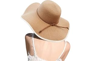 DRESHOW Mujer Sombrero Plegable Verano Sombrero Verano Sombrero ala Ancha Mujer Sombrero de Playa Plegable UPF 50+