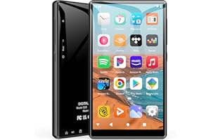 SWOFY Reproductor de MP3 de 164 GB con Bluetooth y Wi-Fi, Pantalla táctil Hi-Fi de 4,7 Pulgadas, Reproductor de MP4 Android 13.0 con Spotify, Amazon Music, Reproductor de música para niños (Negro)