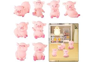 TaimeiMao Glücksschweinchen 8 Stück, Glücksbringer Silvester Schweinchen, Glücksbringer Mini Schweine, Schwein Miniatur, Kleine Glücksschweine für Statue Ornamente, Kuchen Dekoration, Silvester Deco