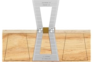 Housolution General Tools Plantilla de Cola de Milano，Calibrador para Juntas de Cola de Milano con Escala,Plantilla de Cola de Milano Tamaño 1: 5-1: 6 y 1: 7-1: 8 para Trabajar la Madera, Plata
