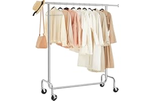 ‎SONGMICS SONGMICS HSR11S wytrzymały drążek na ubrania, z regulacją, metalowy, chromowany stojak na ubrania, maksymalny udźwig 130 kg, 110-150 cm