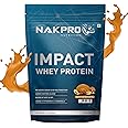 NAKPRO Impact Whey Protein 1kg |Isolate & Concentrate |24g Protein & 4.9g BCAA | With Digestive Enzymes for better Absorption |NABL Lab Tested 100% Authentic Supplement Powder - Peanut Butter Flavour