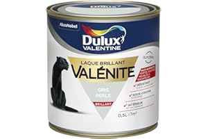 Dulux Valentine Peinture Laque Valénite Glycéro multisupport intérieur-extérieur – Grande résistance pour boiseries et ferronneries - aspect Brillant Gris Perle 0,5 L - 5211238