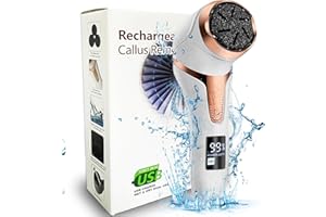 VUSOSET Portable Pedicure Kit Foot File Callus Remover, Electric Callus Remover for Feet (with Dander Vacuum), Rechargeable Waterproof Foot File for Foot Care Deadskin Remover with 3Head&LCD Display
