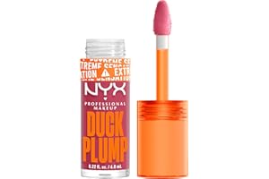 NYX Professional Makeup Duck Plump, Brillo de Labios, Efecto Volumen Instantáneo, Con Jengibre Picante, Fórmula Vegana, Tono: Strike a Rose