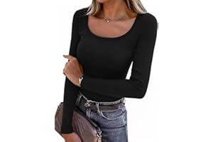 Aottori T-Shirts à Manches Longues Femme Coupe Classique Tee Shirt Décontracté Chic élégant Sweatshirt Blouse Casual Tunique Tops