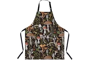 BGBDEIA Mushrooms Berries Apron Adjustable Neck Bib Apron for Men Women,Suitable for Kitchen Cooking Waitress Chef Apron
