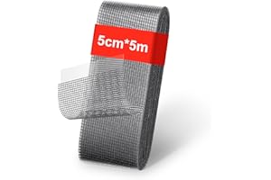 Flintronic Ripara Zanzariera, 50mm*5M Patch Riparazione Dello Schermo, Fibra Di Vetro, Forte Adesivo Patch, Nastro Adesivo Ripara Zanzariere, per Zanzariereper Finestre/Porte/Zanzariere- Grigio