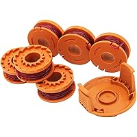 SWNKDG 6 Stücke Rasentrimmer Faden für alle 20V WORX Rasentrimmer und 1 Trimmer Spool Cap Edger Spool Cap, Kompatibel…