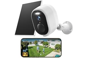 GNCC 2K Zewnętrzna bezprzewodowa kamera Wi-Fi z panelem słonecznym, kamera zewnętrzna z kolorowym widzeniem w nocy, dwukierunkowy dźwięk, wykrywanie ruchu, 2,4 G/5 GHz WiFi, IP65